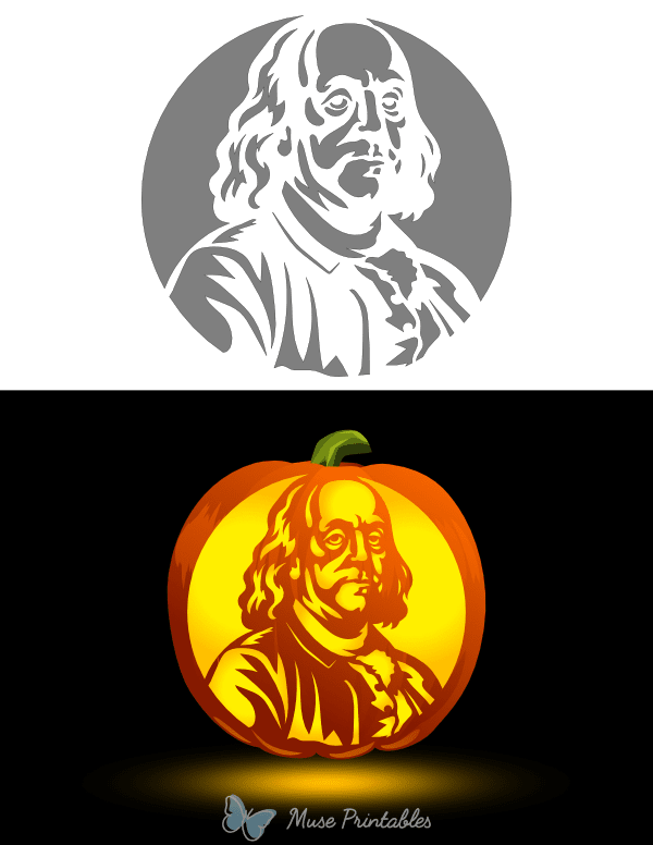 Benjamin Franklin Pumpkin Stencil