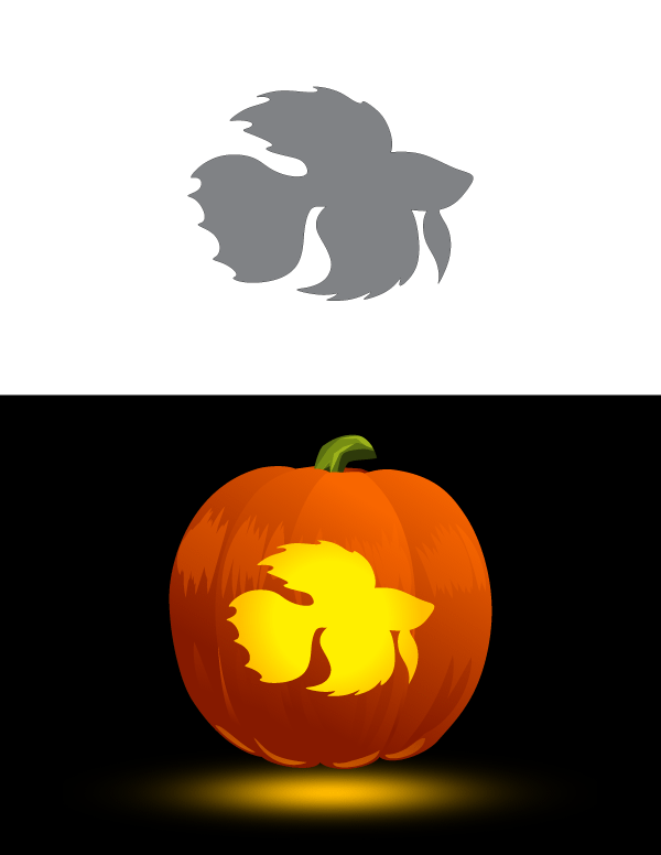 Printable Betta Fish Pumpkin Stencil