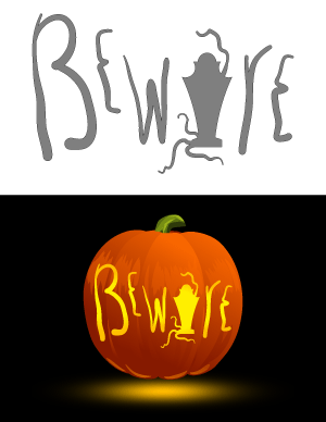 Beware Pumpkin Stencil