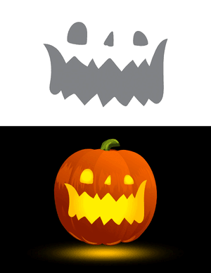 Big Mouth Jack-o'-lantern Pumpkin Stencil