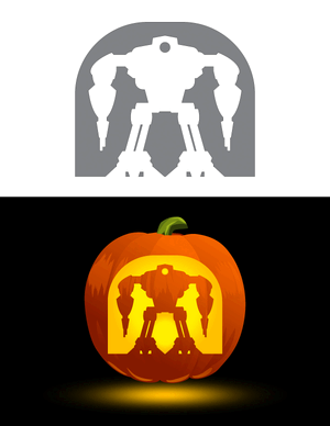 Big Robot Pumpkin Stencil