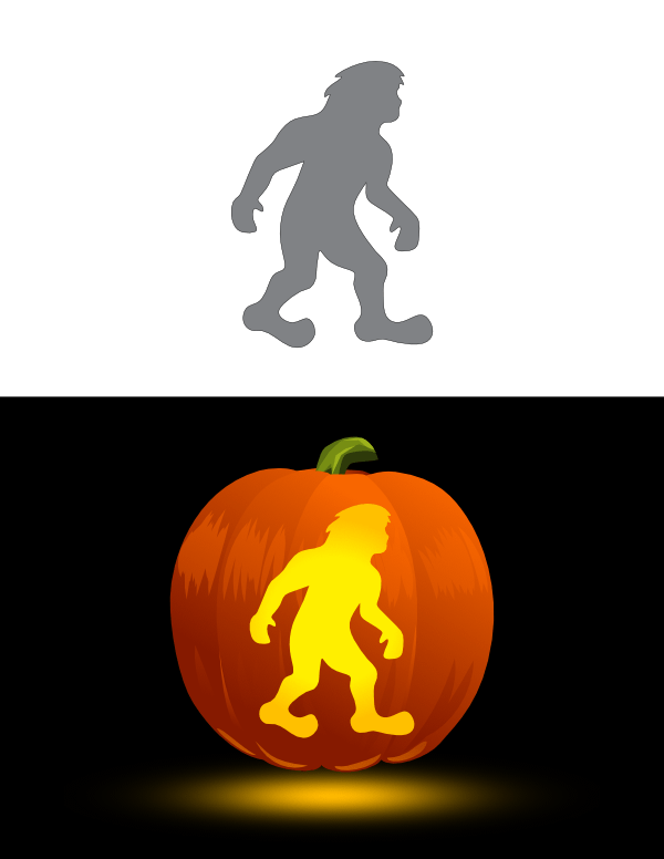 Printable Bigfoot Pumpkin Stencil