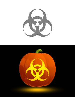 Biohazard Symbol Pumpkin Stencil