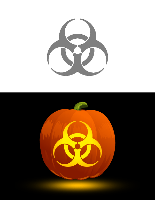 Printable Biohazard Symbol Pumpkin Stencil
