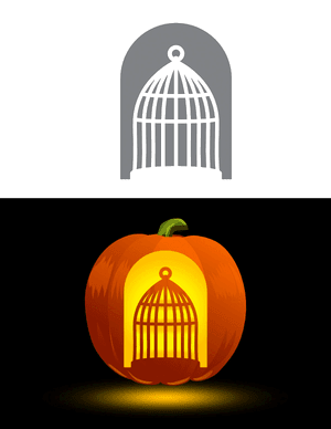 Bird Cage Pumpkin Stencil