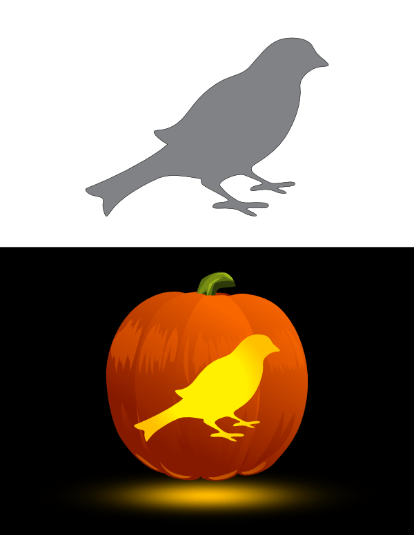 Bird Pumpkin Stencil