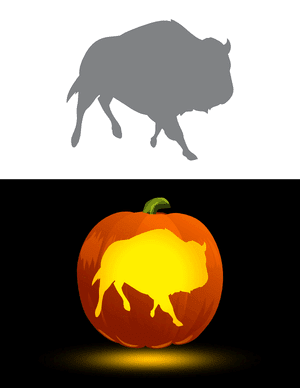 Bison Pumpkin Stencil