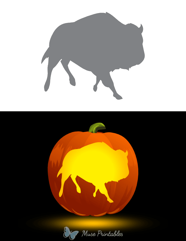Bison Pumpkin Stencil
