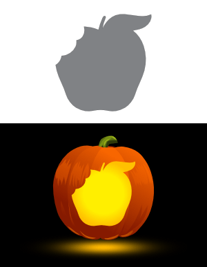 Bitten Apple Pumpkin Stencil