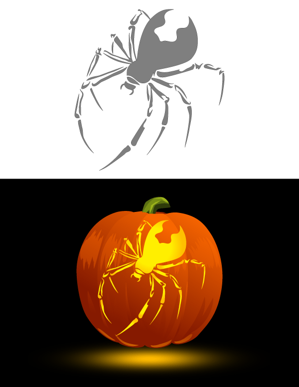 Printable Black Widow Pumpkin Stencil