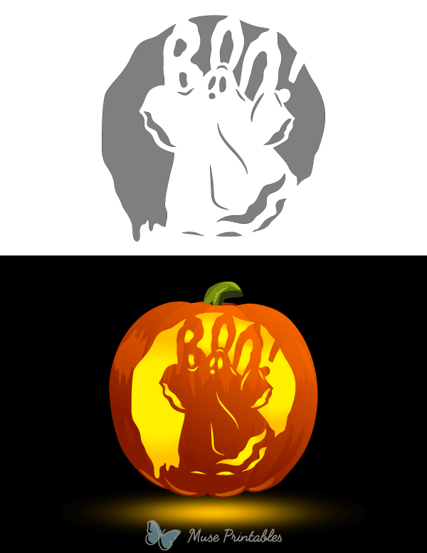 Boo Ghost Pumpkin Stencil