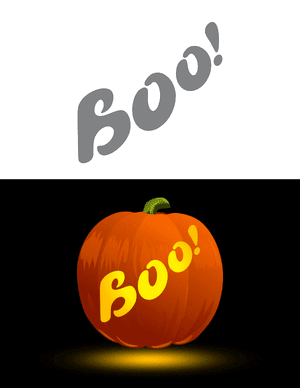 Boo Text Pumpkin Stencil