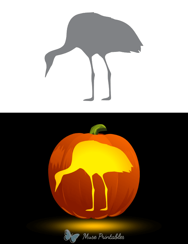 Bowing Crane Pumpkin Stencil