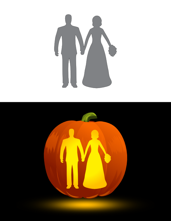 Bride And Groom Pumpkin Stencil