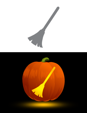 Broom Pumpkin Stencil