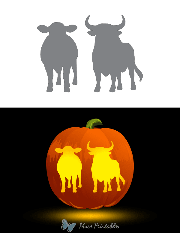 Bull and Cow Pumpkin Stencil