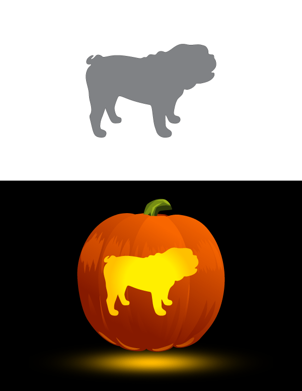 Printable Bulldog Pumpkin Stencil