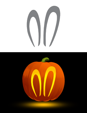 Bunny Ears Pumpkin Stencil