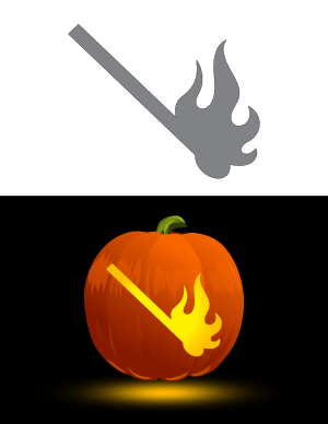 Burning Match Pumpkin Stencil