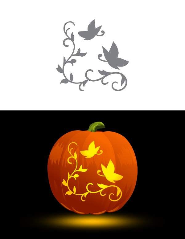 Printable Butterfly Flourish Pumpkin Stencil