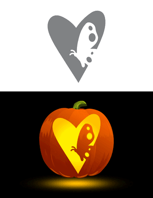 Butterfly in a Heart Pumpkin Stencil