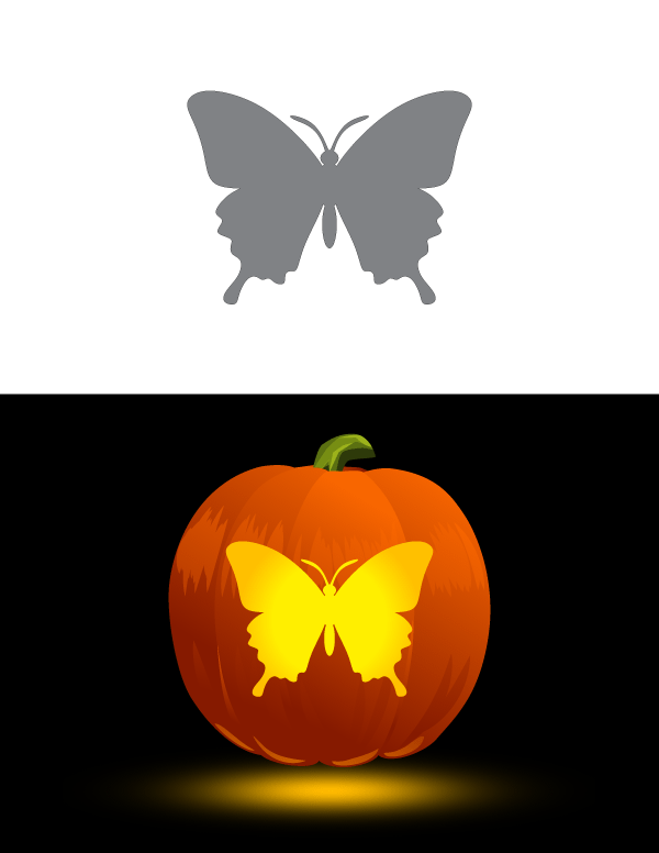 Printable Butterfly Pumpkin Stencil