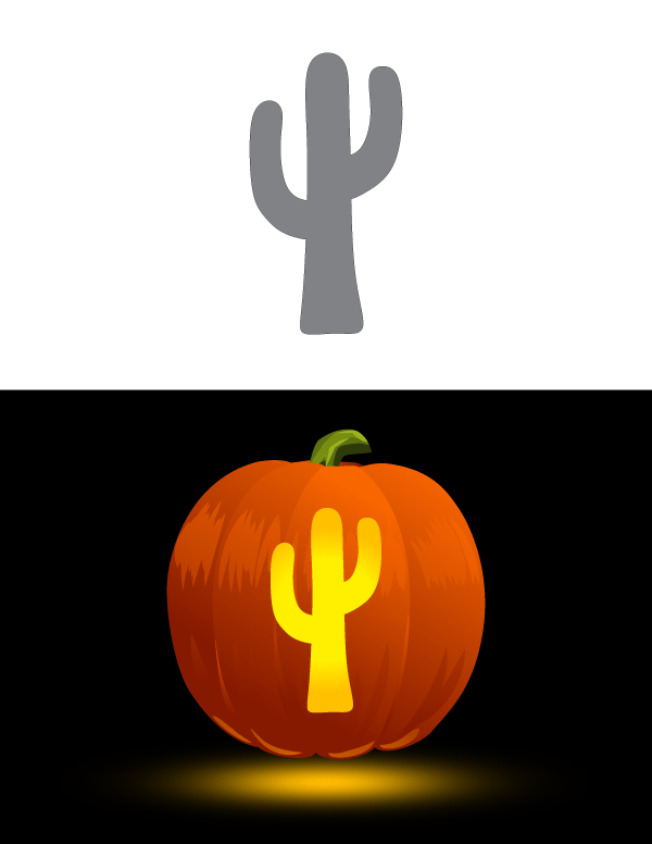 Cactus Pumpkin Stencil