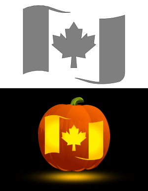 Canadian Flag Pumpkin Stencil