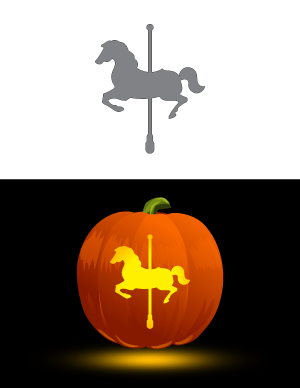 Carousel Horse Pumpkin Stencil
