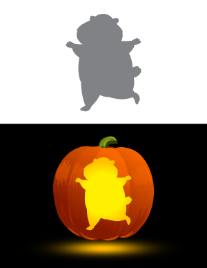 Cartoon Groundhog Pumpkin Stencil