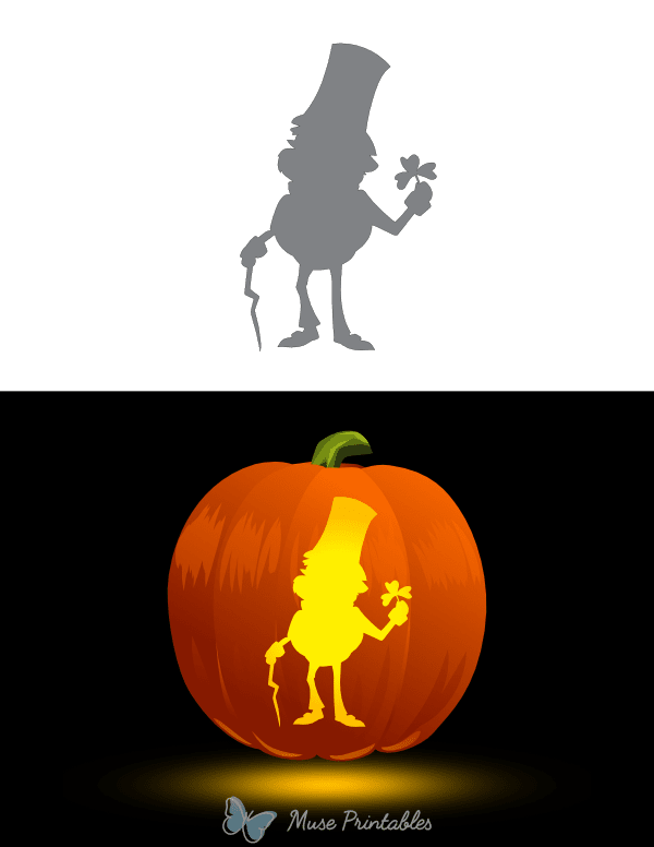 Cartoon Leprechaun Pumpkin Stencil