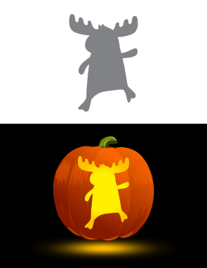 Cartoon Moose Pumpkin Stencil