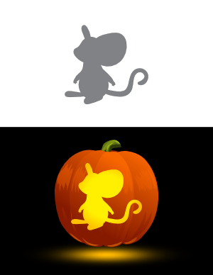 Cartoon Mouse Pumpkin Stencil