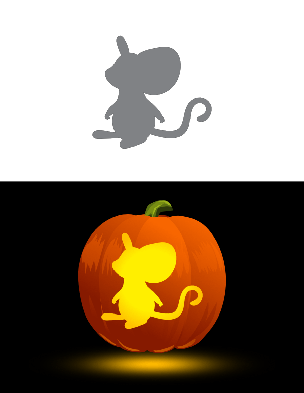 Printable Cartoon Mouse Pumpkin Stencil