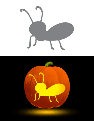 Cartoon Style Ant Pumpkin Stencil