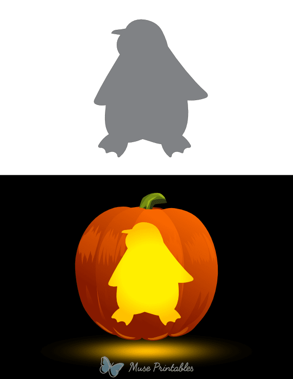 printable-cartoon-style-penguin-pumpkin-stencil