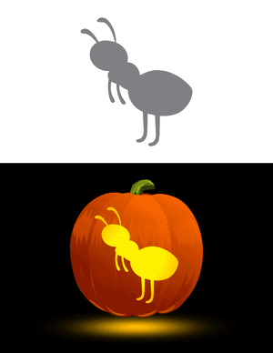 Cartoony Ant Pumpkin Stencil