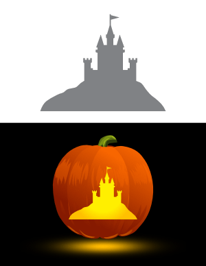 Castle on Hill Pumpkin Stencil