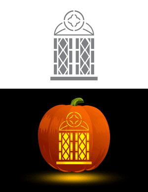 Castle Window Pumpkin Stencil