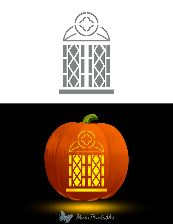 Castle Window Pumpkin Stencil