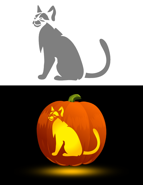 Printable Cat Pumpkin Stencil