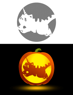 Cat Unicorn Pumpkin Stencil