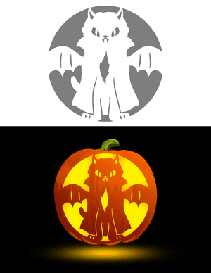 Cat Vampire Pumpkin Stencil