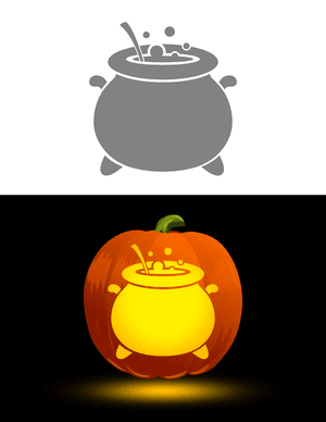 Cauldron Pumpkin Stencil