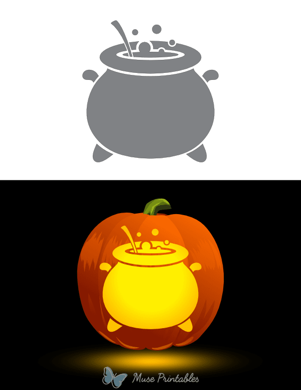 Cauldron Pumpkin Stencil