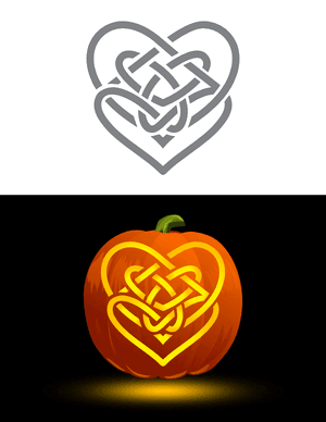 Celtic Heart Knot Pumpkin Stencil