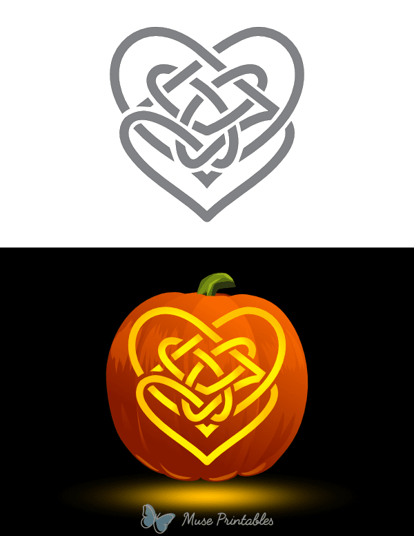 Celtic Heart Knot Pumpkin Stencil