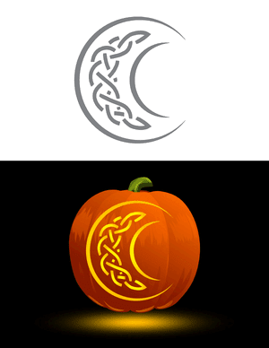 Celtic Moon Pumpkin Stencil