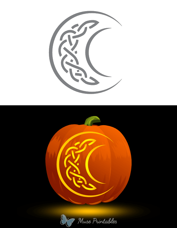 Celtic Moon Pumpkin Stencil