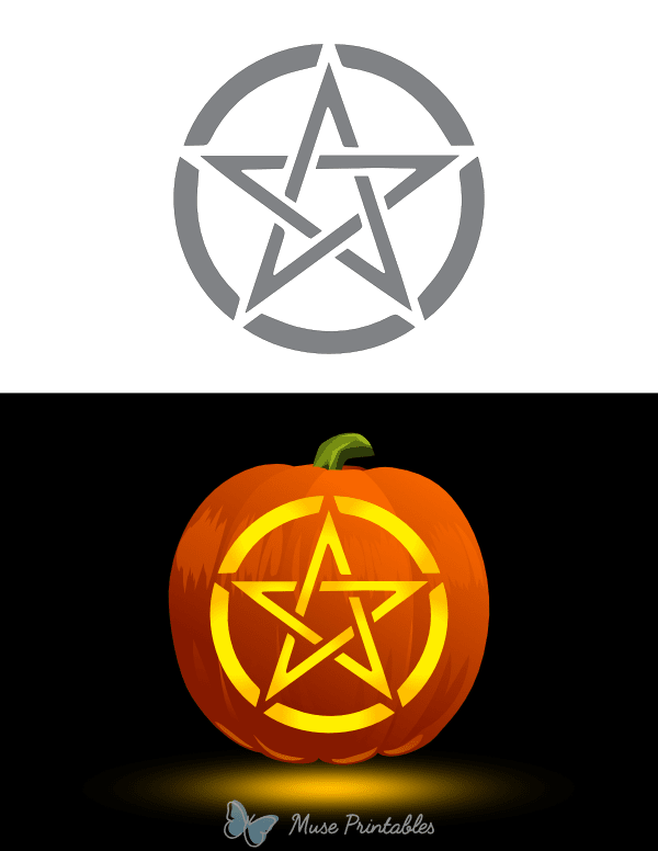 Celtic Pentacle Pumpkin Stencil
